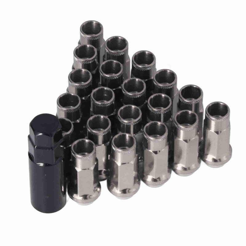 Holigie 20 Stück M12x 1,25 Lug Muttern, Für & Universal Fit, Verchromte Stahl Radmuttern, Autorad zubehör Ersatz (Schwarz) von Holigie