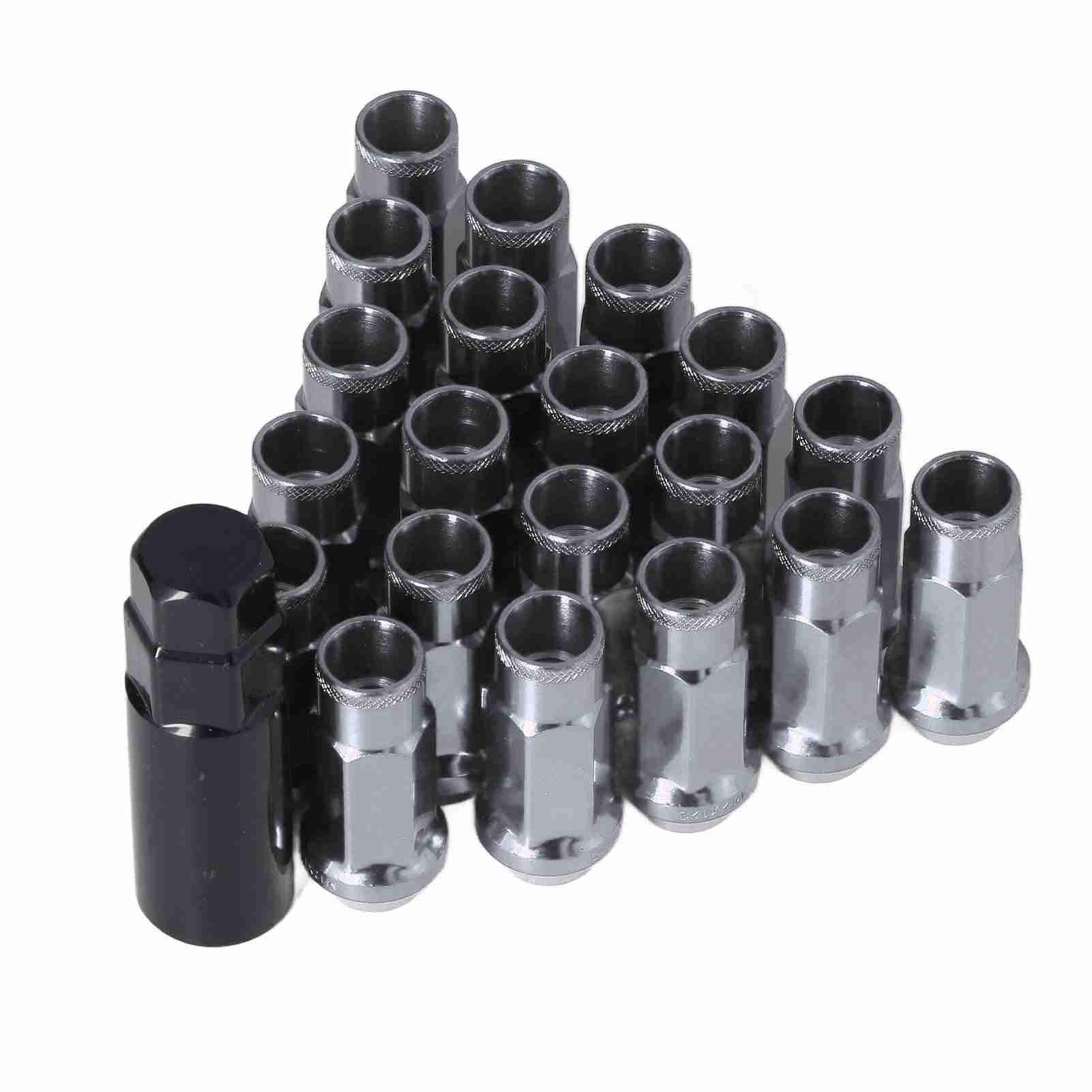 Holigie 20 Stück M12x 1,25 Lug Muttern, Für & Universal Fit, Verchromte Stahl Radmuttern, Autorad zubehör Ersatz (Silber) von Holigie