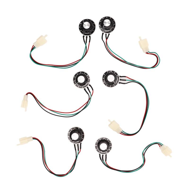 Holigie 6pcs Linear Taper einstellbares Drehpotkozentiometer, linearer Verjüngungskompotiometer Linear Taper mit festem Geschwindigkeitsknopf einstellbar von Holigie