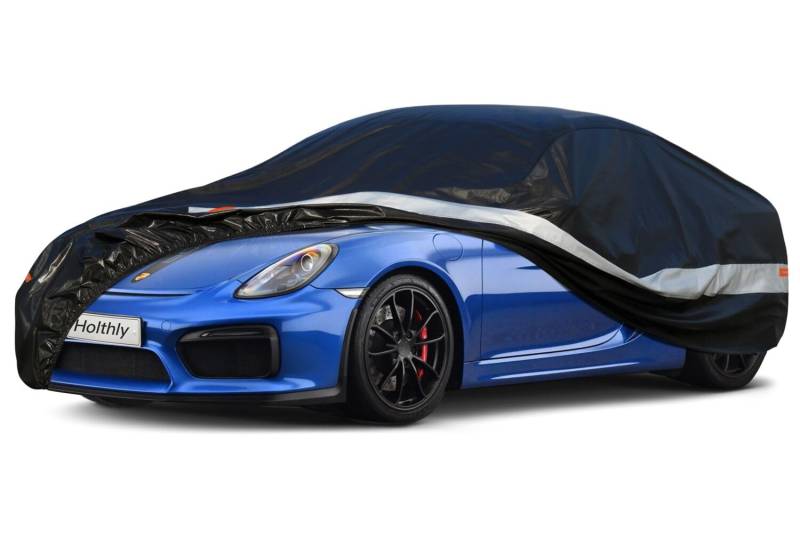 Holthly Autoabdeckung 100% Wasserdicht, Auto Abdeckplane für Vollgarage Regen Sonne Staub UV Schutz. Autoplane Passend für BMW Z4, Porsche Boxster 718 Cayman, Jaguar F Type. Autogarage Schwarz C5 von Holthly