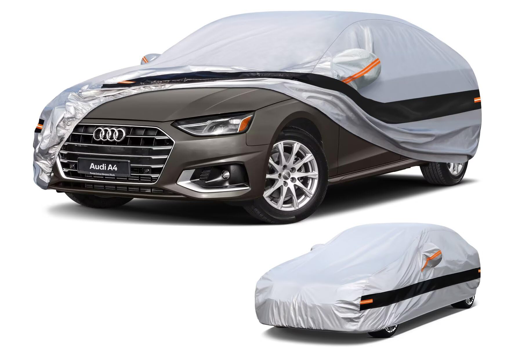 Holthly Autoabdeckung Passend für Audi A4 S4 RS4 Limousine Cabrio B7 B8 B9 (2007-2025) Vollgarage Auto Abdeckplane 100% Wasserdicht Autoplane Outdoor Autogarage Wasser und Staubschutz, UV Schutz von Holthly