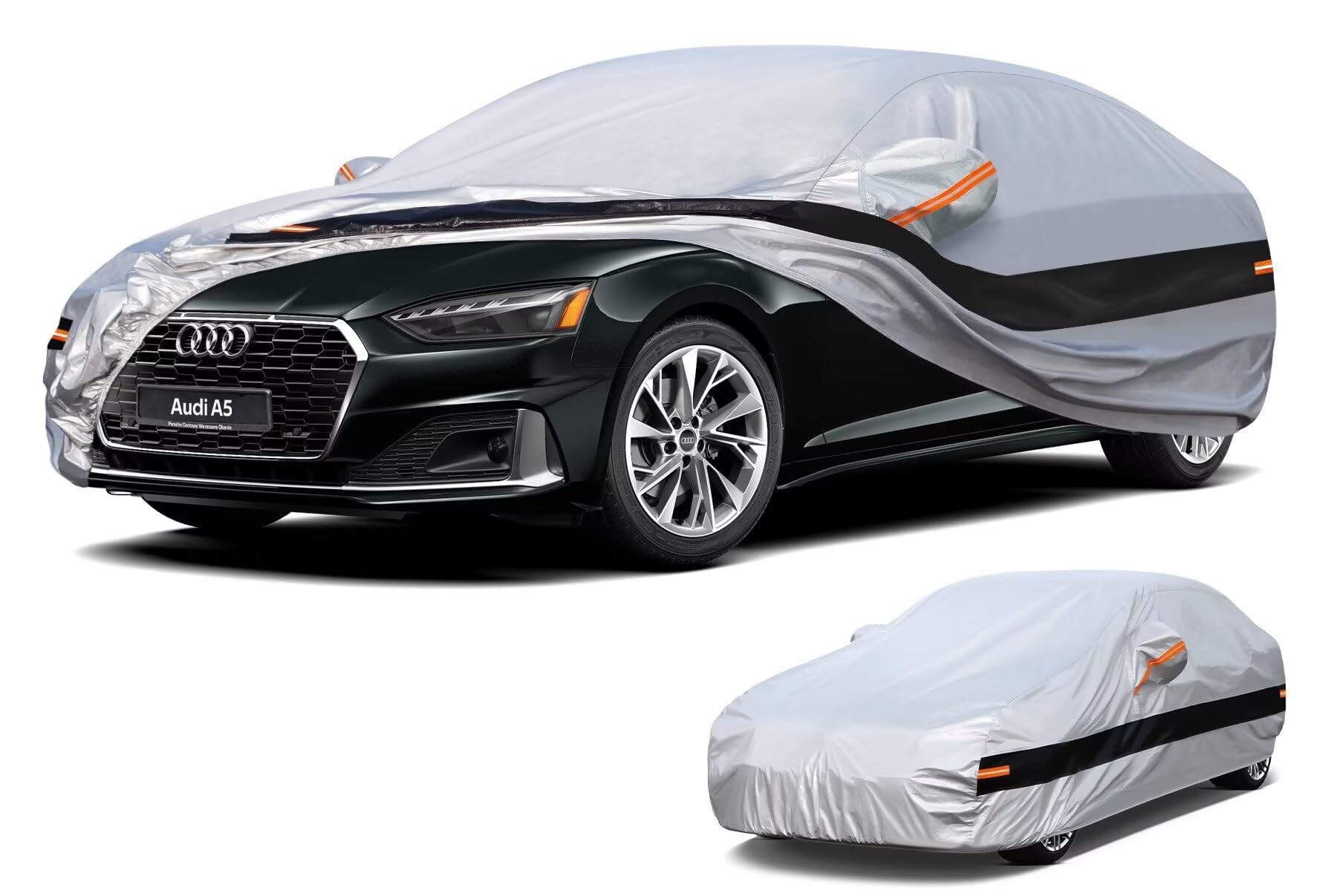 Holthly Autoabdeckung Passend für Audi A5 S5 RS5 Sportback Cabrio Coupe Limousine (2007-2025) 10 Schichten Vollgarage Auto Abdeckplane 100% Wasserdicht Autoplane Outdoor Autogarage von Holthly