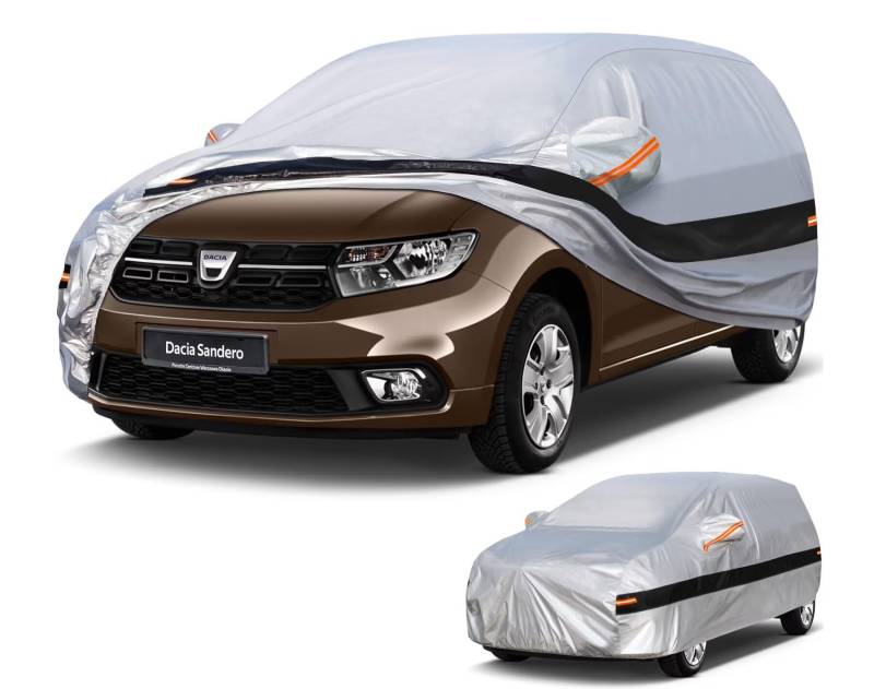 Holthly Autoabdeckung Passend für Dacia Sandero(2008-2025) 10 Schichten Vollgarage Auto Abdeckplane 100% Wasserdicht Autoplane Outdoor Autogarage Staubschutz,Wind,Regen und UV Schutz. von Holthly