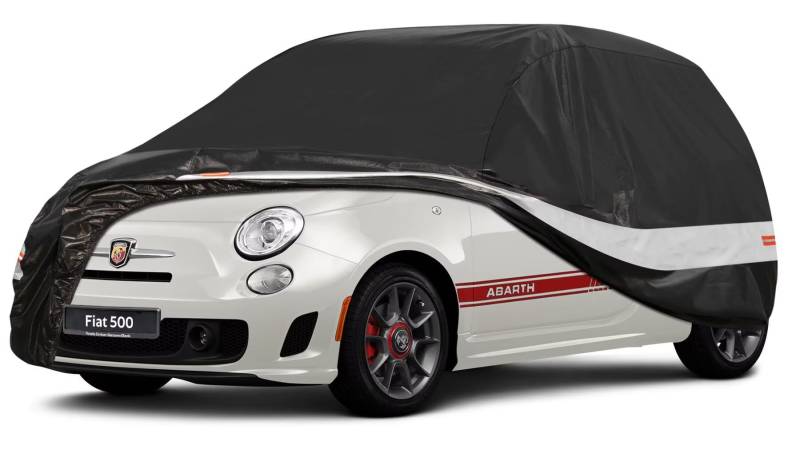 Holthly Autoabdeckung Passend für FIAT 500 Abarth 500 595(2010-2025) 10 Schichten Vollgarage Auto Abdeckplane 100% Wasserdicht Autoplane Outdoor Autogarage Staubschutz,Wind,Regen und UV Schutz von Holthly