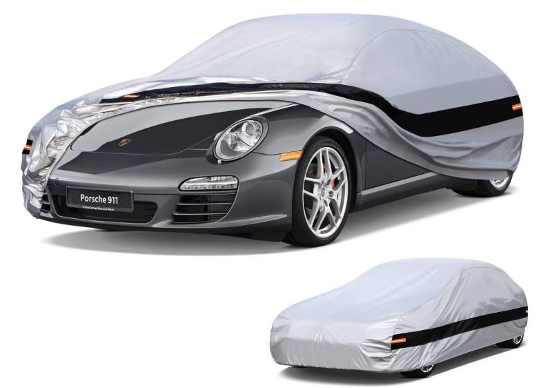 Holthly Autoabdeckung Passend für Porsche 911 Carrera Coupé Cabrio 992 991 997 996 993(1966-2025) 10 Schichten Vollgarage Auto Abdeckplane 100% Wasserdicht Autoplane Outdoor Autogarage von Holthly