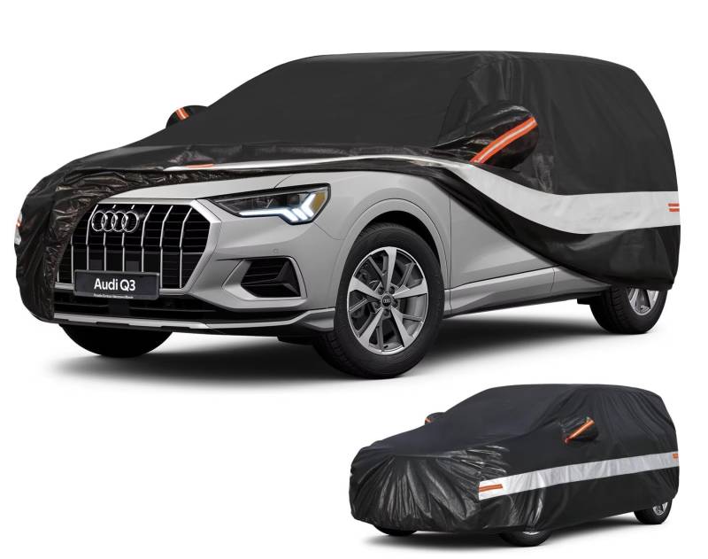 Holthly Autoabdeckung SUV Passend für Audi Q3,SQ3,RS Q3(2012-2025) 10 Schichten Vollgarage Auto Abdeckplane 100% Wasserdicht Autoplane Outdoor Autogarage Staubschutz,Wind,Regen und UV Schutz von Holthly