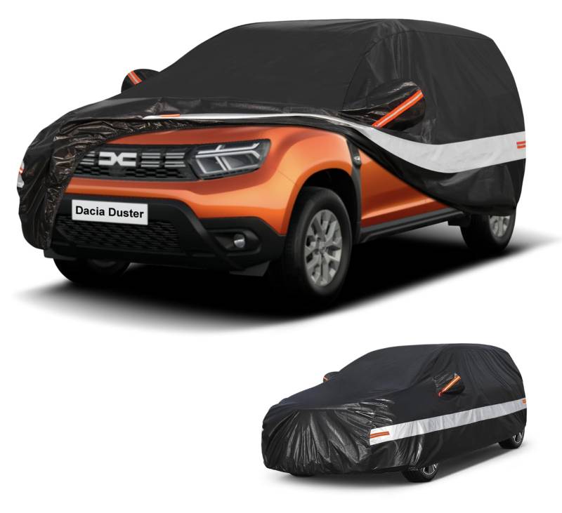 Holthly Autoabdeckung SUV Passend für Dacia Duster Renault Duster(2010-2025)10 Schichten Vollgarage Auto Abdeckplane 100% Wasserdicht Autoplane Outdoor Autogarage Staubschutz,Wind,Regen und UV Schutz von Holthly