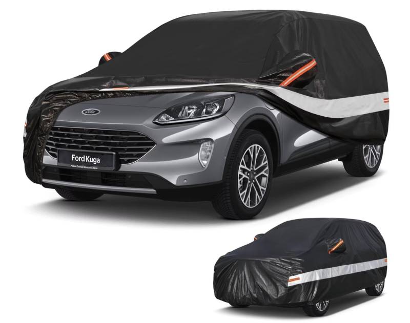 Holthly Autoabdeckung SUV Passend für Ford Kuga(2012-2025) 10 Schichten Vollgarage Auto Abdeckplane 100% Wasserdicht Autoplane Outdoor Autogarage Wasser und Staubschutz,Wind,Regen und UV Schutz von Holthly