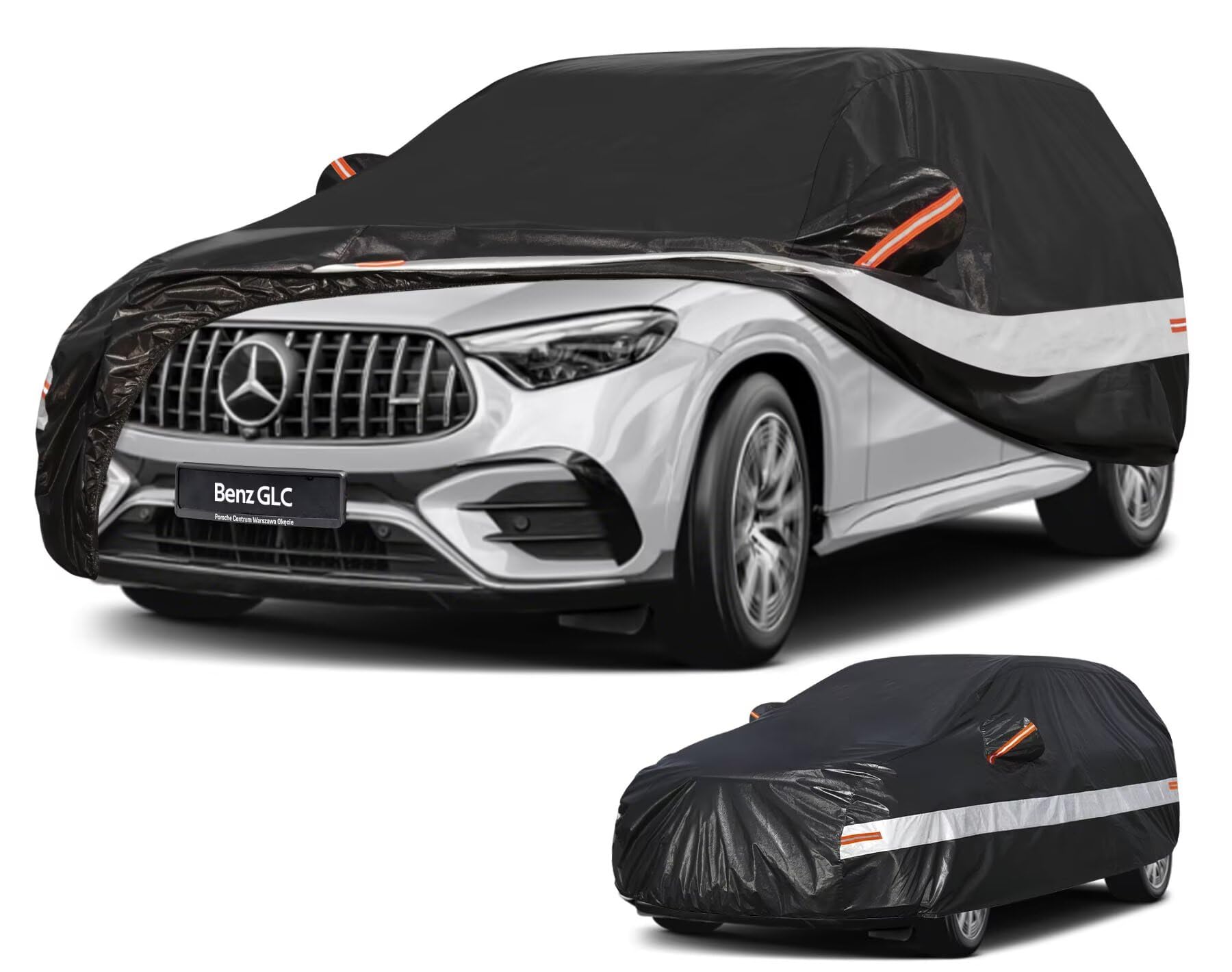 Holthly Autoabdeckung SUV Passend für Mercedes Benz GLC Klasse 200 220 250 300 350 GLC43 GLC63 (2015-2025) 10 Schichten Vollgarage Auto Abdeckplane 100% Wasserdicht Autoplane Outdoor Autogarage von Holthly