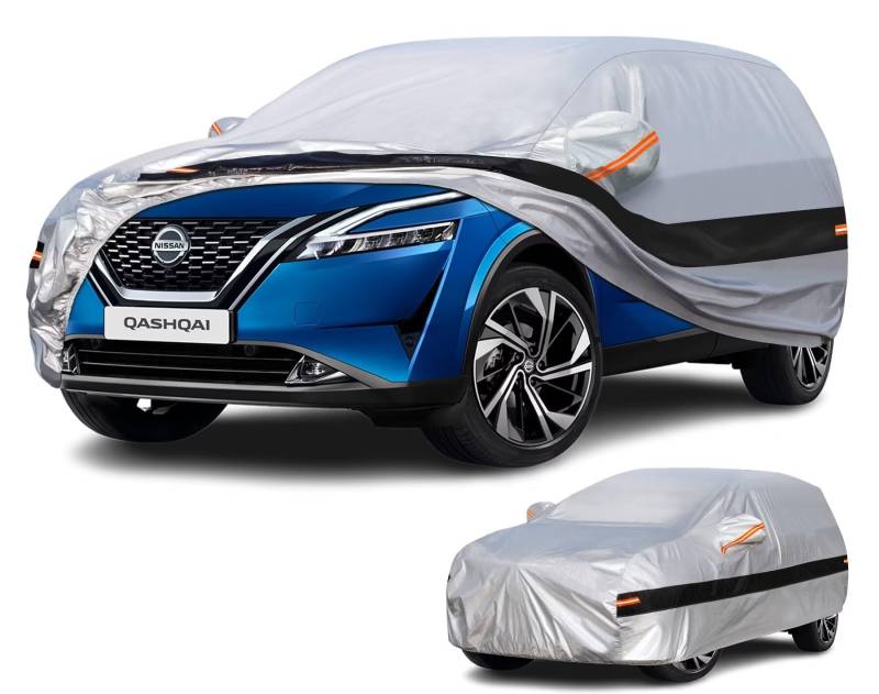 Holthly Autoabdeckung SUV Passend für Nissan Qashqai J10/NJ10/J11/J12(2007-2025) 10 Schichten Vollgarage Auto Abdeckplane 100% Wasserdicht Autoplane Outdoor Autogarage. von Holthly