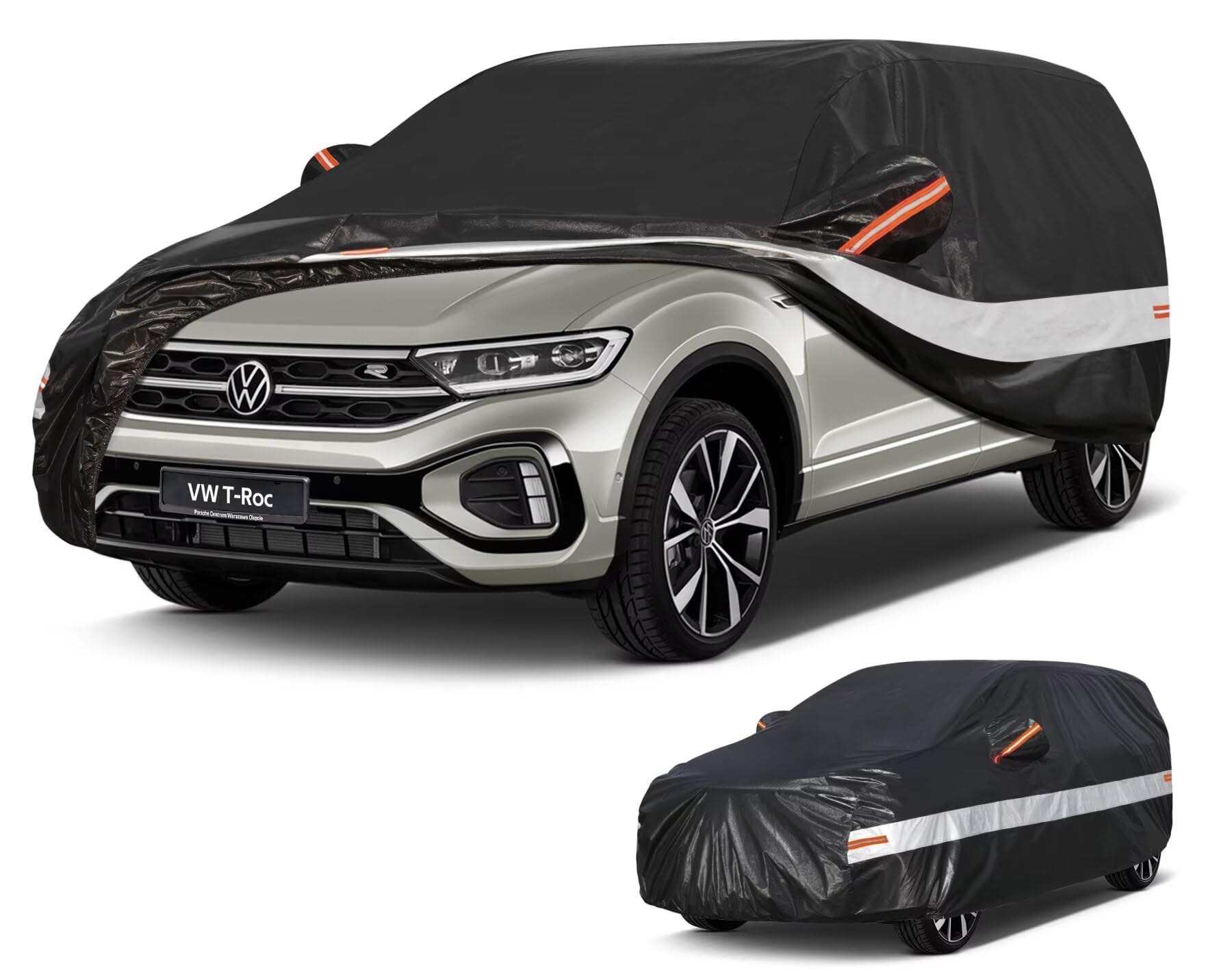 Holthly Autoabdeckung SUV Passend für VW T-ROC Volkswagen T-ROC Cabriolet(2017-2025) 10 Schichten Vollgarage Auto Abdeckplane 100% Wasserdicht Autoplane Outdoor Autogarage von Holthly