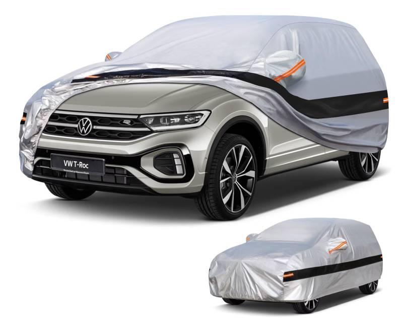 Holthly Autoabdeckung SUV Passend für VW T-ROC Volkswagen T-ROC Cabriolet(2017-2025) 10 Schichten Vollgarage Auto Abdeckplane 100% Wasserdicht Autoplane Outdoor Autogarage. von Holthly