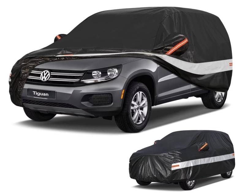 Holthly Autoabdeckung SUV Passend für VW Tiguan Volkswagen Tiguan Limited(2007-2025) 10 Schichten Vollgarage Auto Abdeckplane 100% Wasserdicht Autoplane Outdoor Autogarage von Holthly