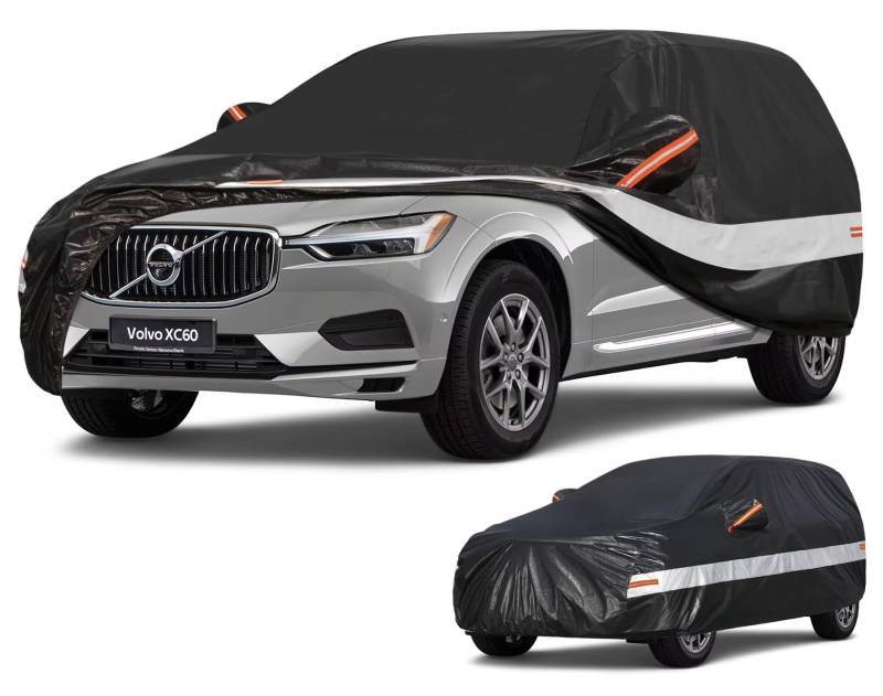 Holthly Autoabdeckung SUV Passend für Volvo XC60(2008-2025) 10 Schichten Vollgarage Auto Abdeckplane 100% Wasserdicht Autoplane Outdoor Autogarage Wasser und Staubschutz,Wind,Regen und UV Schutz von Holthly