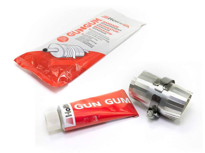 Holts Gun Gum Reparatur Bandage für Auspuffrohre 210 mm, 150 g x 12 cm inkl. Dichtungspaste 200 g von Holts