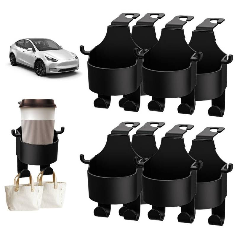 HomeJoySet 2025 Neuester 3-in-1-Multifunktions-Getränkehalter for Die Autositzlehne Mit Haken (4 Stück)(8) von HomeJoySet