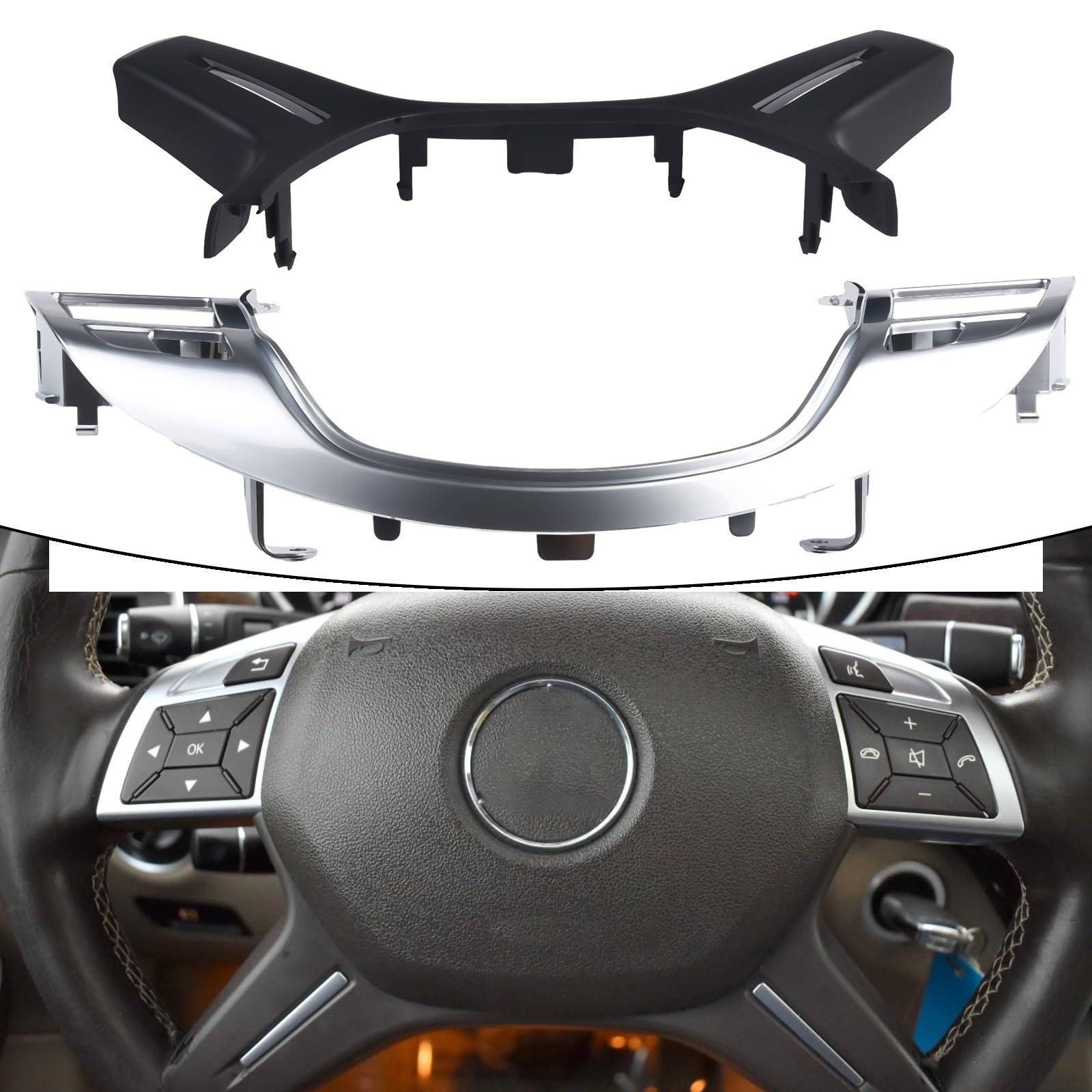 Mercedes Auto Lenkrad Ersatz Verkleidung für ML GL GLS Serie Funktionales und attraktives Design (Mokka) von Homeponnew