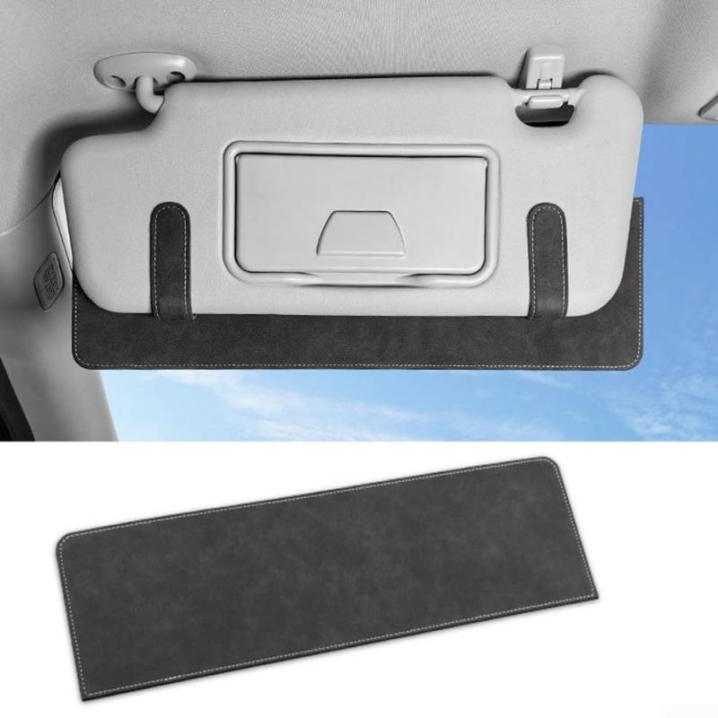 Verstellbarer Leder-Sonnenschutz für Autos, schützt vor Alterung und Abnutzung und bietet gleichzeitig eine einfache Installation (schwarz) von Homeponnew
