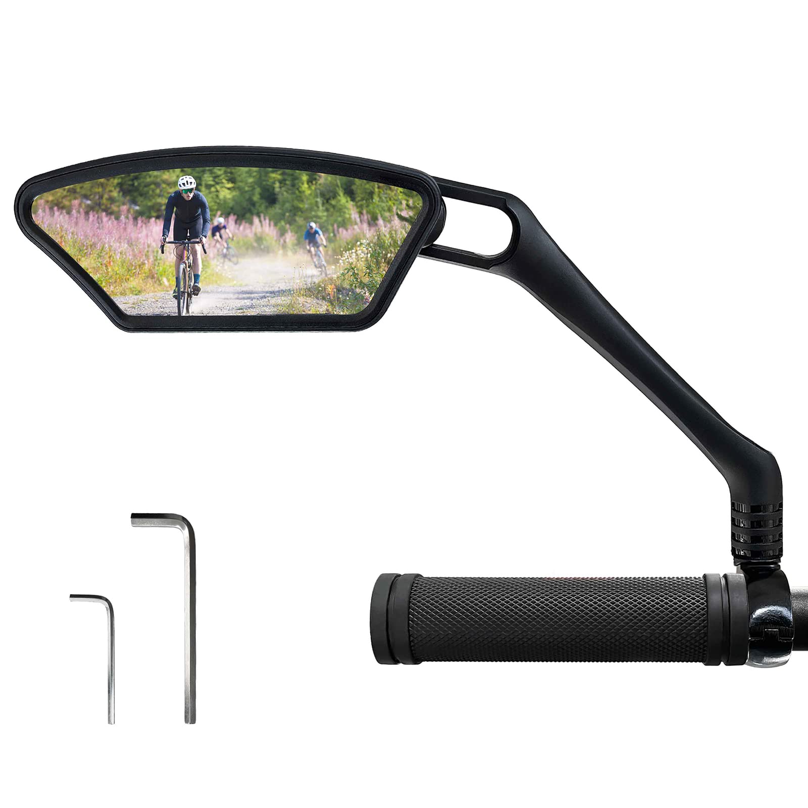 Homieway Fahrradspiegel für E-Bike, Einziehbarer & 360°Drehbar HD Rückspiegel Fahrrad Spiegel für Lenker 21-26mm, Universal Fahrrad Rückspiegel für Ebikes MTB (Links) von Homieway