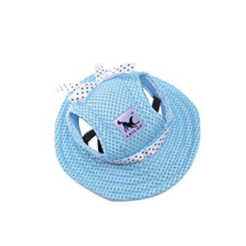 Homim Haustier Hüte Kleine Hunde Blau Prinzessin Mütze mit Ohrlöchern Welpen Outdoor Sonnenschutz Atmungsaktiv Hundehut S von Homim