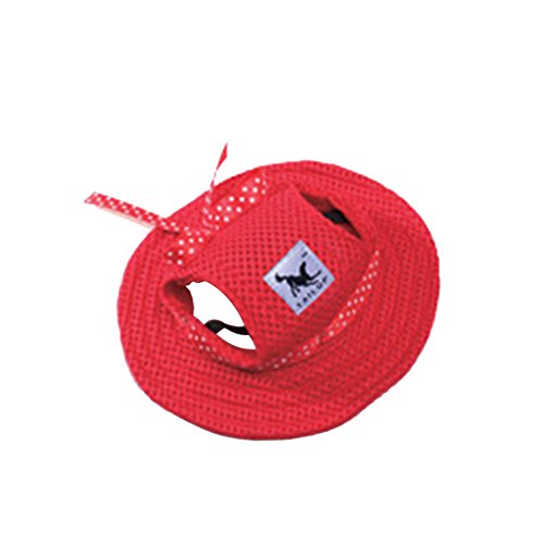 Homim Haustier Hüte Kleine Hunde Rot Prinzessin Mütze mit Ohrlöchern Welpen Outdoor Sonnenschutz Atmungsaktiv Hundehut S von Homim