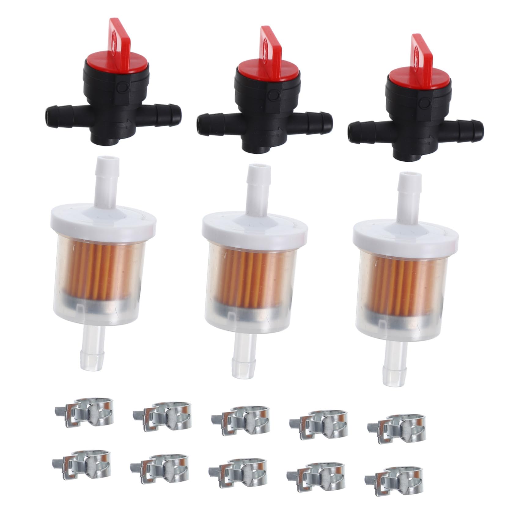 Homoyoyo 1Satz Kraftstoffabsperrventil Kit für Rasenmäher Teilig Ventile Klemmen Zuverlässige Lösung zur Kraftstoffzufuhrunterbrechung Filter für Einfache Homoyoyo 1Satz Kraftstoffabsperrventil Kit für Rasenmäher Teilig Ventile Klemmen Zuverlässige Lösung zur Kraftstoffzufuhrunterbrechung Filter für Einfache von Homoyoyo