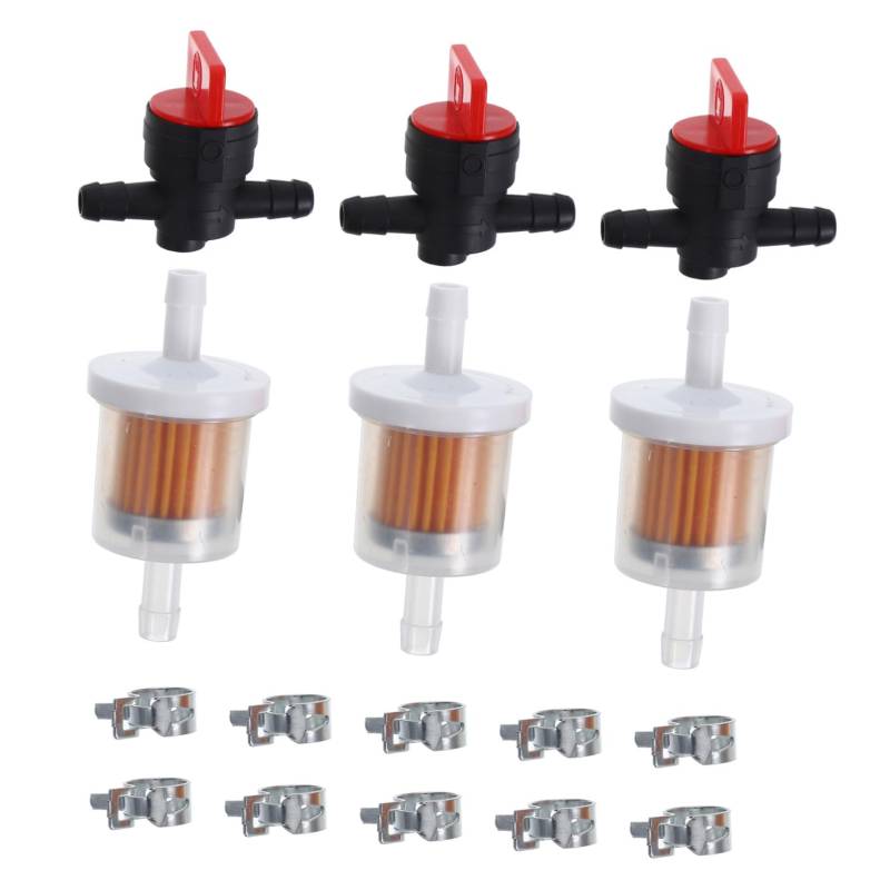 Homoyoyo 1Satz Kraftstoffabsperrventil Kit für Rasenmäher Teilig Ventile Klemmen Zuverlässige Lösung zur Kraftstoffzufuhrunterbrechung Filter für Einfache von Homoyoyo