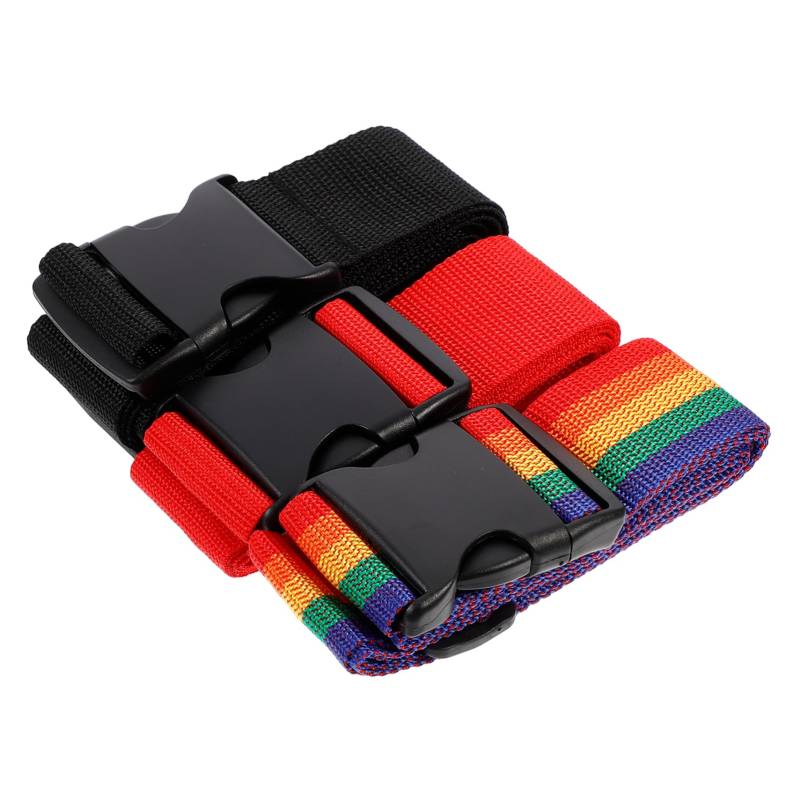 Homoyoyo 3 Teiliges Gurtband Für Gepäck Verstellbare Koffergurte Gepäckzubehör Für Die Reise Robuster Fester Gurt Reisezubehör Gürtel Für Gepäck Polypropylen Bunt von Homoyoyo
