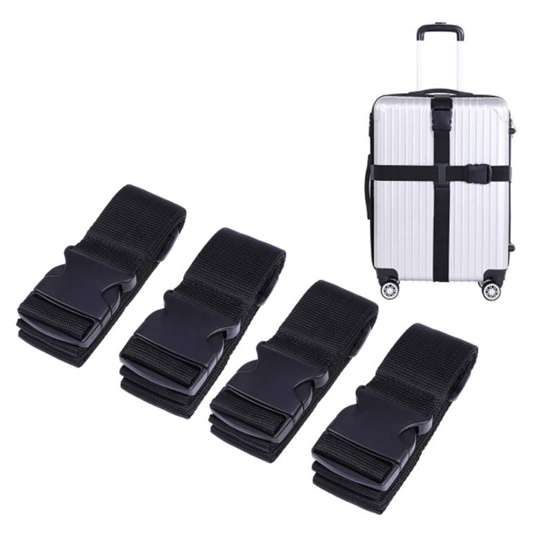 Homoyoyo 4Stücke Gepäckband Verstellbarer PP Gepäckträger Für Sicheres Reisen Robuste Kofferpackung Mit Festem Gürtel Reisezubehör Für Koffer von Homoyoyo