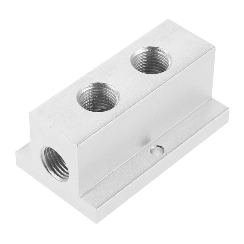 Homoyoyo Luftverteilungsblock Luftverteilungsadapter Gasverteiler Luftverteilerblock Pneumatischer Verteiler Luftstromteiler Luftteiler Silver Aluminiumlegierung von Homoyoyo