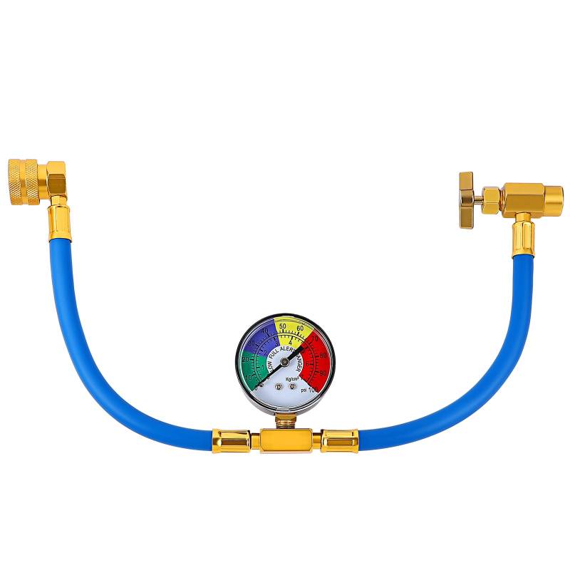 Homoyoyo R134a Kältemittel Konditionierungsluftk?ltemittel Ladeschlauch mit Messger?t R134A 1/2- Gewinde für CAR AC Klimaanlage K?ltemittel 1/2 Dose ?ffner Tippabspannventil R134a Gas von Homoyoyo