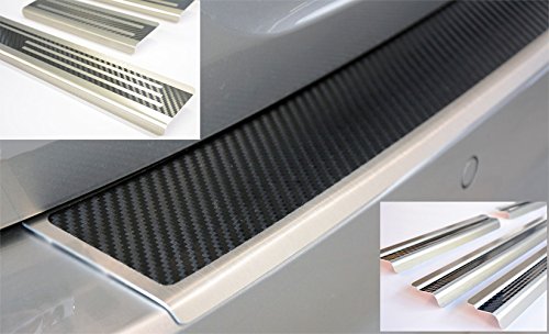 WGS Spar-Set Ladekantenschutz Einstiegsleisten Lackschutz mit ABKANTUNG Carbon auf AluNox® (2117-803) von Homry