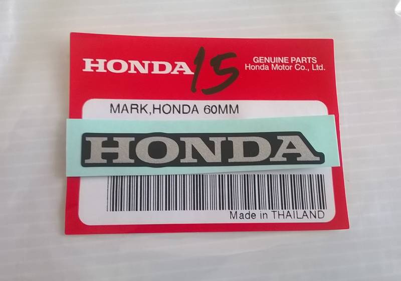 Honda 'Mark 60mm Aufkleber Aufkleber Silber/SCHWARZ 100% Genuine von HONDA
