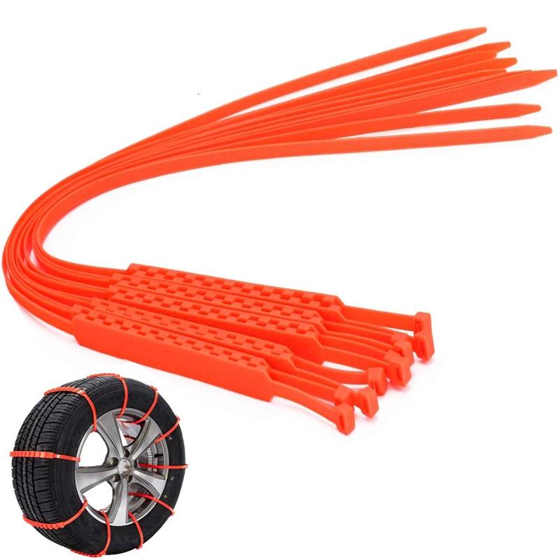 Honeyhouse Schneeketten Set, Universal Reifenketten Anti-Rutsch Ketten für Auto SUV PKW, Kunststoff, Reifenbreite 5.7"-11.6", Winter Fahren (10 Stück) von Honeyhouse