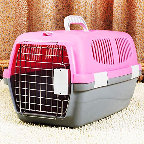 Katzen Hunde Luftboxen Luftkäfige Pet Air Boxen Outbound Reise Air Boxes Trolley Flugzeugkäfig , pink , trumpet von HongXJ