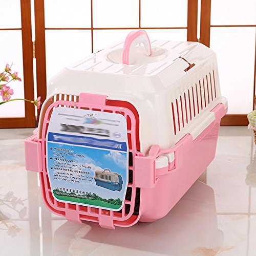 Pet Air Box Trolley Hund Wiege Hund Katzen Flugzeug Trolley Kleine Auto Hund Auto Fall , pink , 50*30*31cm von HongXJ