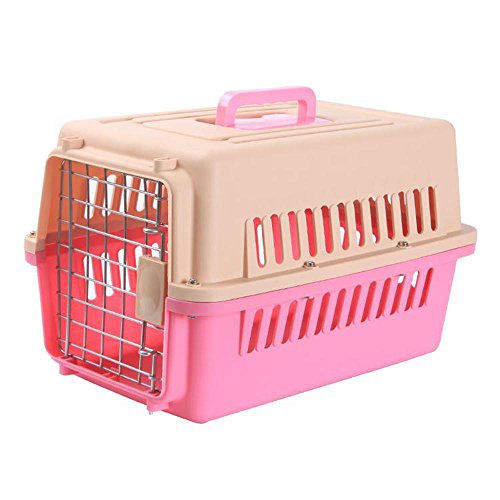 HongXJ Pet air box katze und hund katze käfig tragbare outpack box mit rucksack reise hund hund aus transport, l pad, beige pink von HongXJ