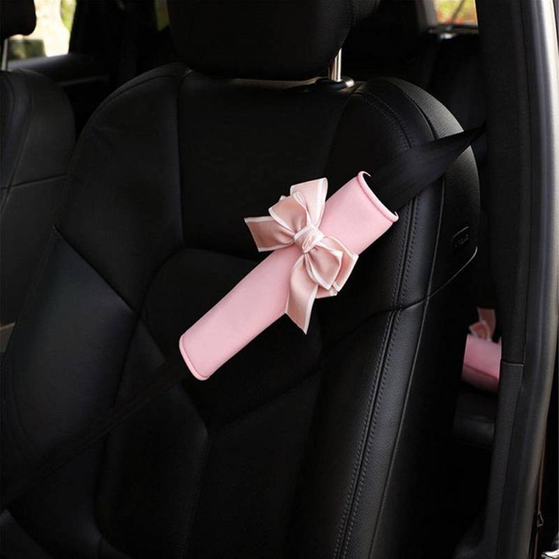 Honyan Auto-Sicherheitsgurt-Polster, Abdeckung für Sicherheitsgurt, Schulterpolster für Erwachsene und Kinder (rosa Schleife) von Honyan