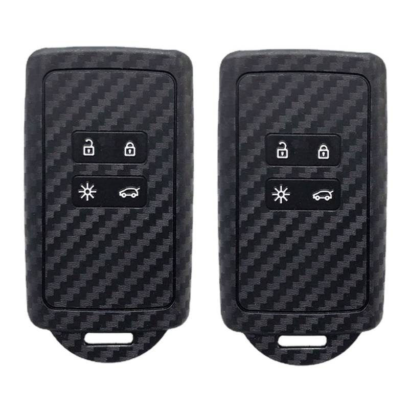 HooRLZ 2PC R-enault Schlüsselhülle, Silikon Schlüssel Cover für R-enault Clio Dacia Espace Master Megane Talisman Scenic Kadjar Schlüsselhülle, 4-Tasten Autoschlüssel Hülle Clio von HooRLZ
