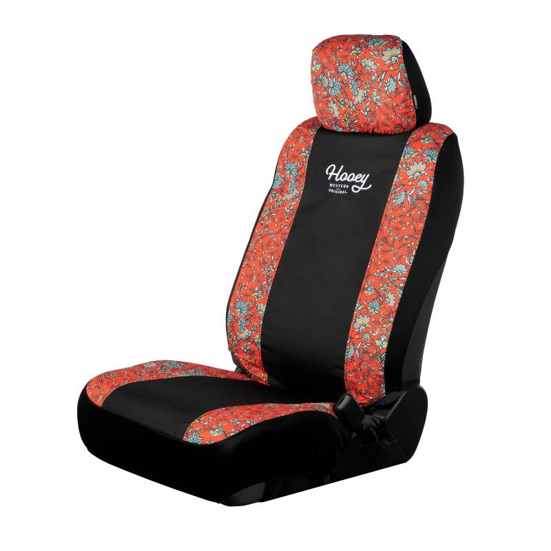 Hooey Sitzbezug mit niedriger Rückenlehne, langlebiger Schalensitzschutz, einfach zu installierende Sitzbezüge für Auto, LKW, Van, SUV, Riggin (Western Flower Red) von HOOey