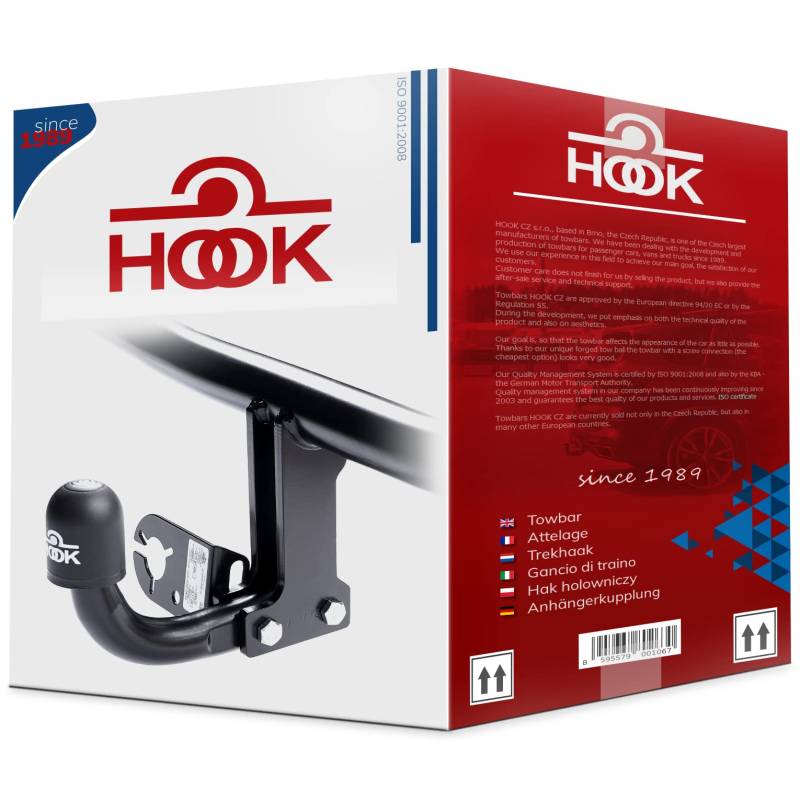 Hook starre AHK Anhängerkupplung für Citroen Jumpy II Van/furgon 01.2007-2016 + universell Elektrosatz 7-polig von Hook