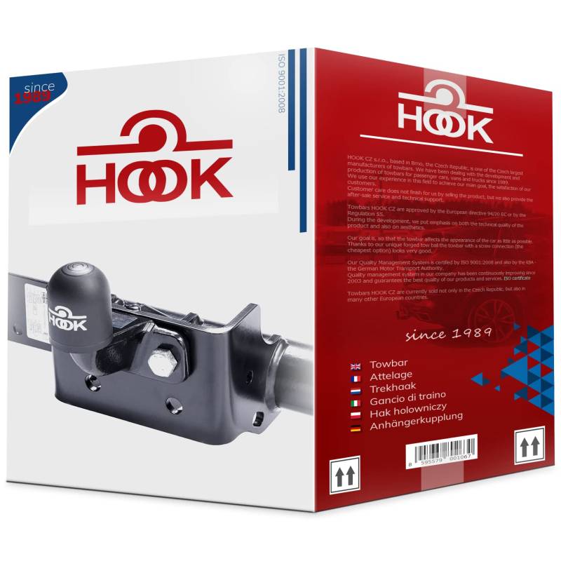 Hook starre AHK Anhängerkupplung für FIAT Talento Van/furgon 2016-2020 + universell Elektrosatz 13-polig von Hook