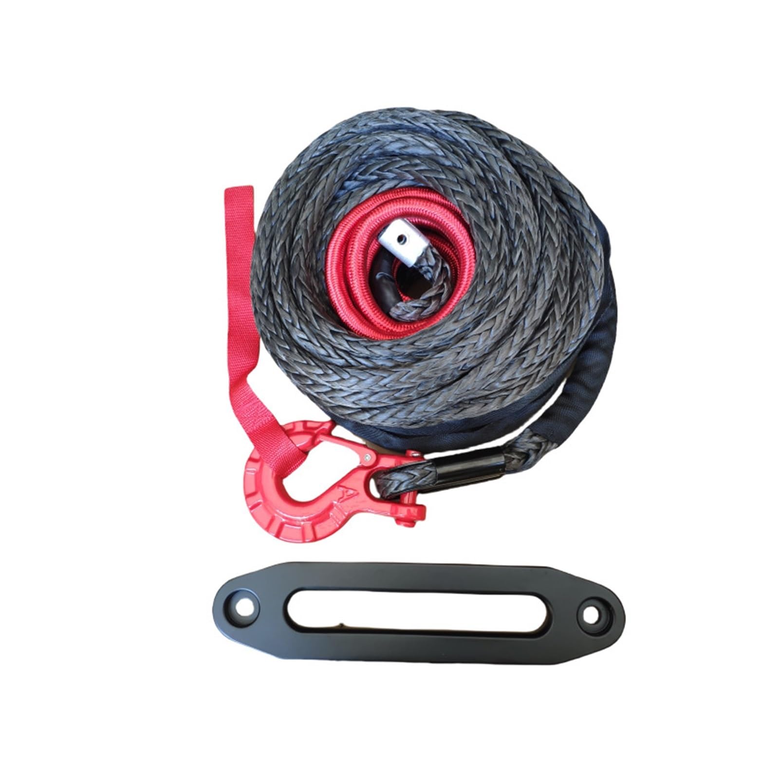 Synthetisches Windenseil 23 m * 13 mm Synthetisches Windenseil mit Schutzhülle + 16T 3/8 Haken + 10 Zoll Seilführung, kompatibel mit Winde(Style 6) von Hookurity