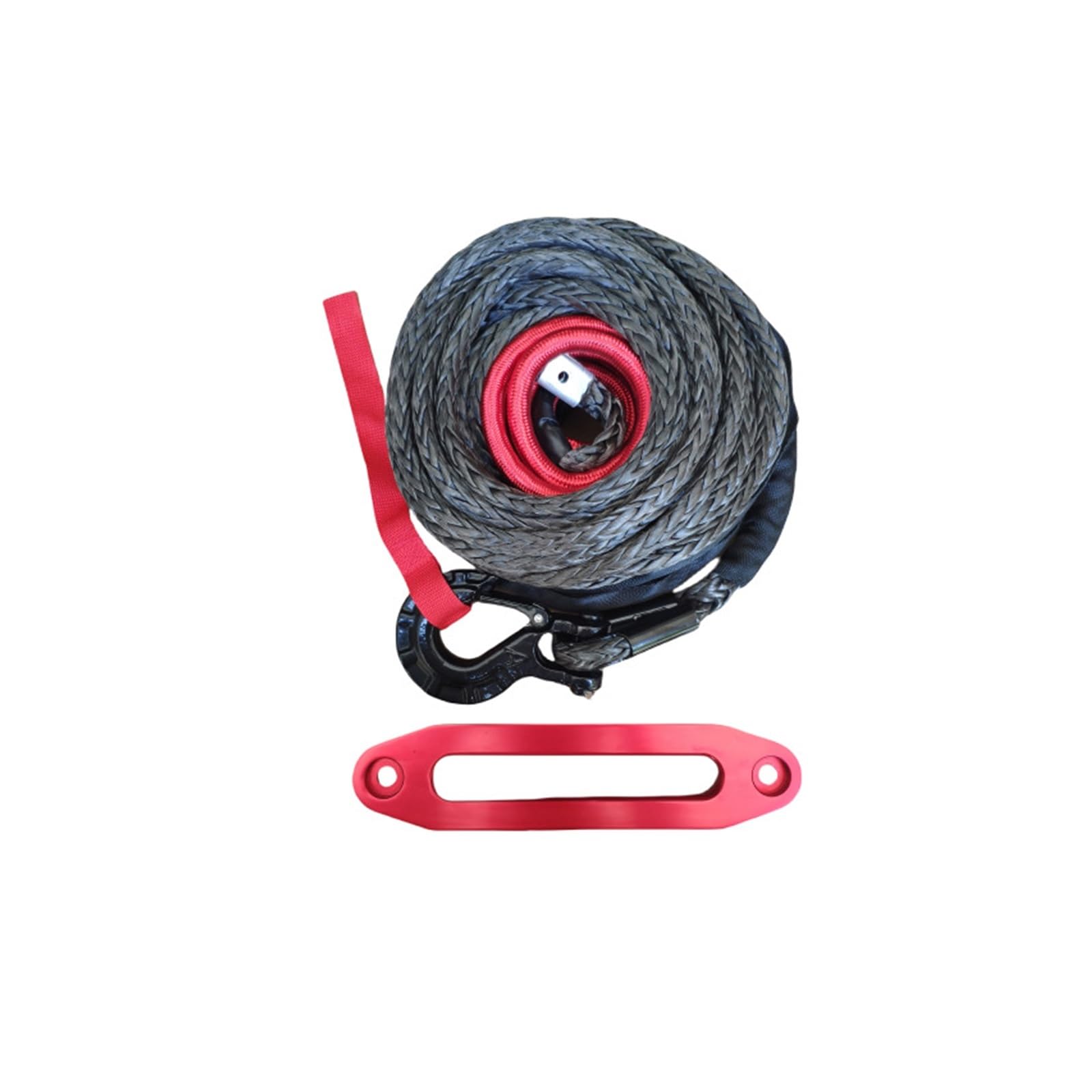 Synthetisches Windenseil 23 m * 13 mm Synthetisches Windenseil mit Schutzhülle + 16T 3/8 Haken + 10 Zoll Seilführung, kompatibel mit Winde(Style 7) von Hookurity