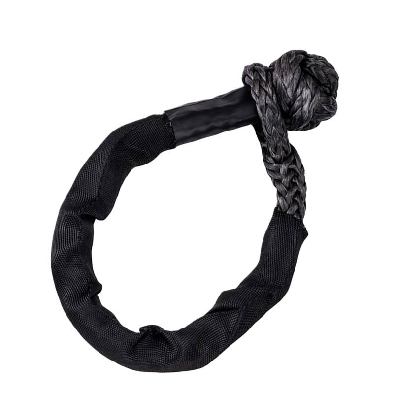 Synthetisches Windenseil Soft Shackle 12mmx60cm (1 Stück) – 40000 lbs. Max. Stärke Soft Shackle Bergeseil mit Hülsen(12mmx60cm Black) von Hookurity