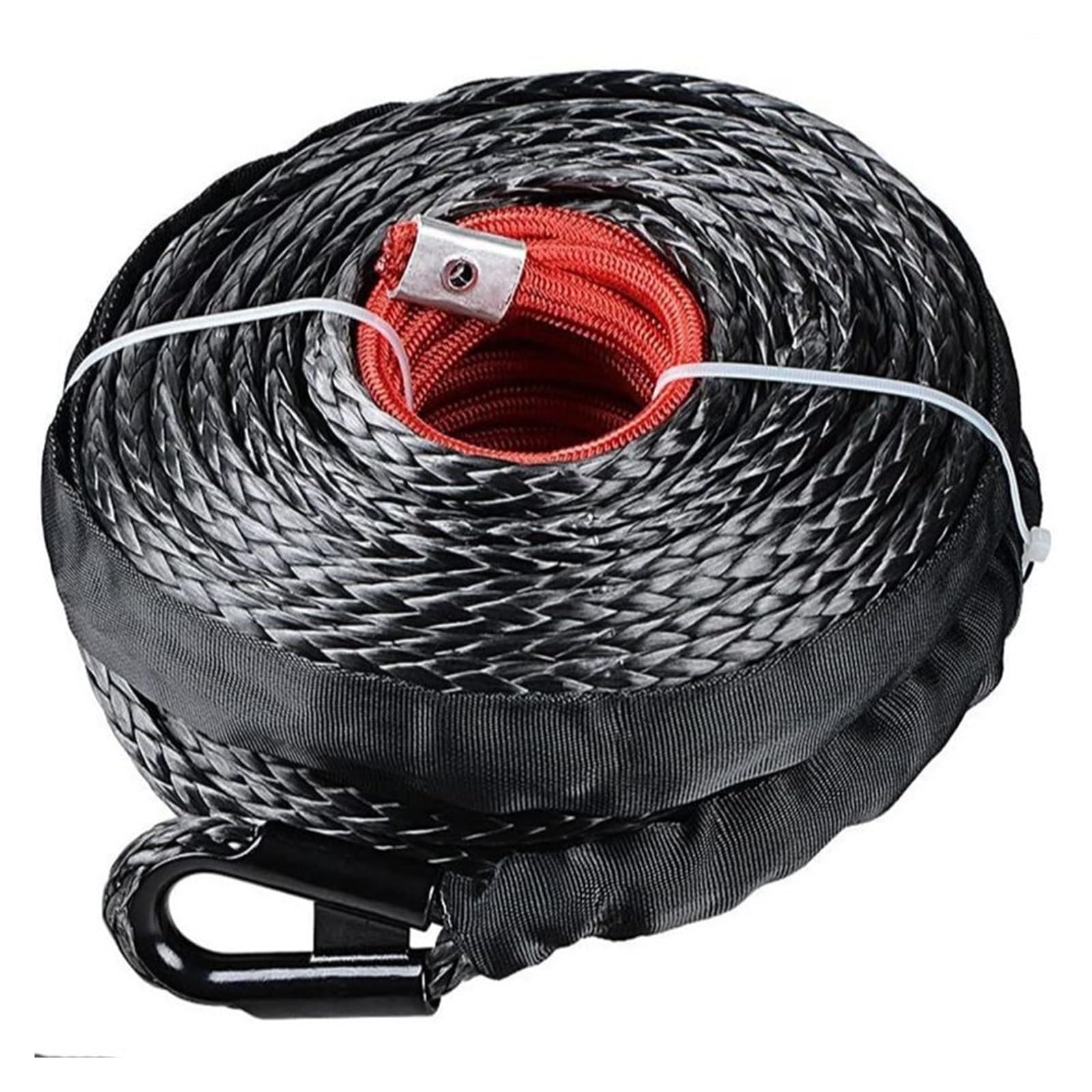 Synthetisches Windenseil Windenseil, Schnurleitung, Kabel mit Mantel, grau, Synthetisches Abschleppseil, 29 m, 12.000 Pfund, Autowasch-Wartungsschnur(9.5mmx26M) von Hookurity