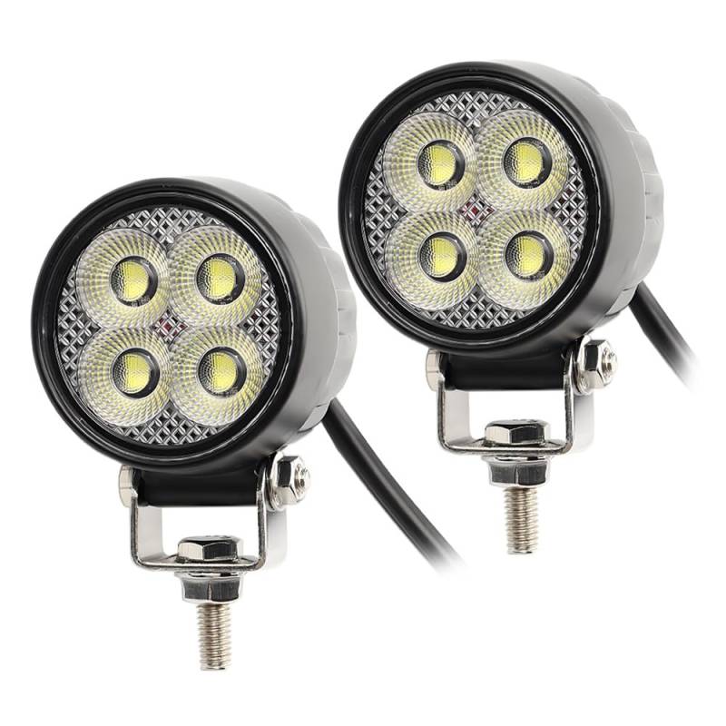 Hooma 2Stück Led Zusatzscheinwerfer 12V Motorrad 6000K Kompatibel mit Motorrad Auto SUV LKW ATV von Hooma