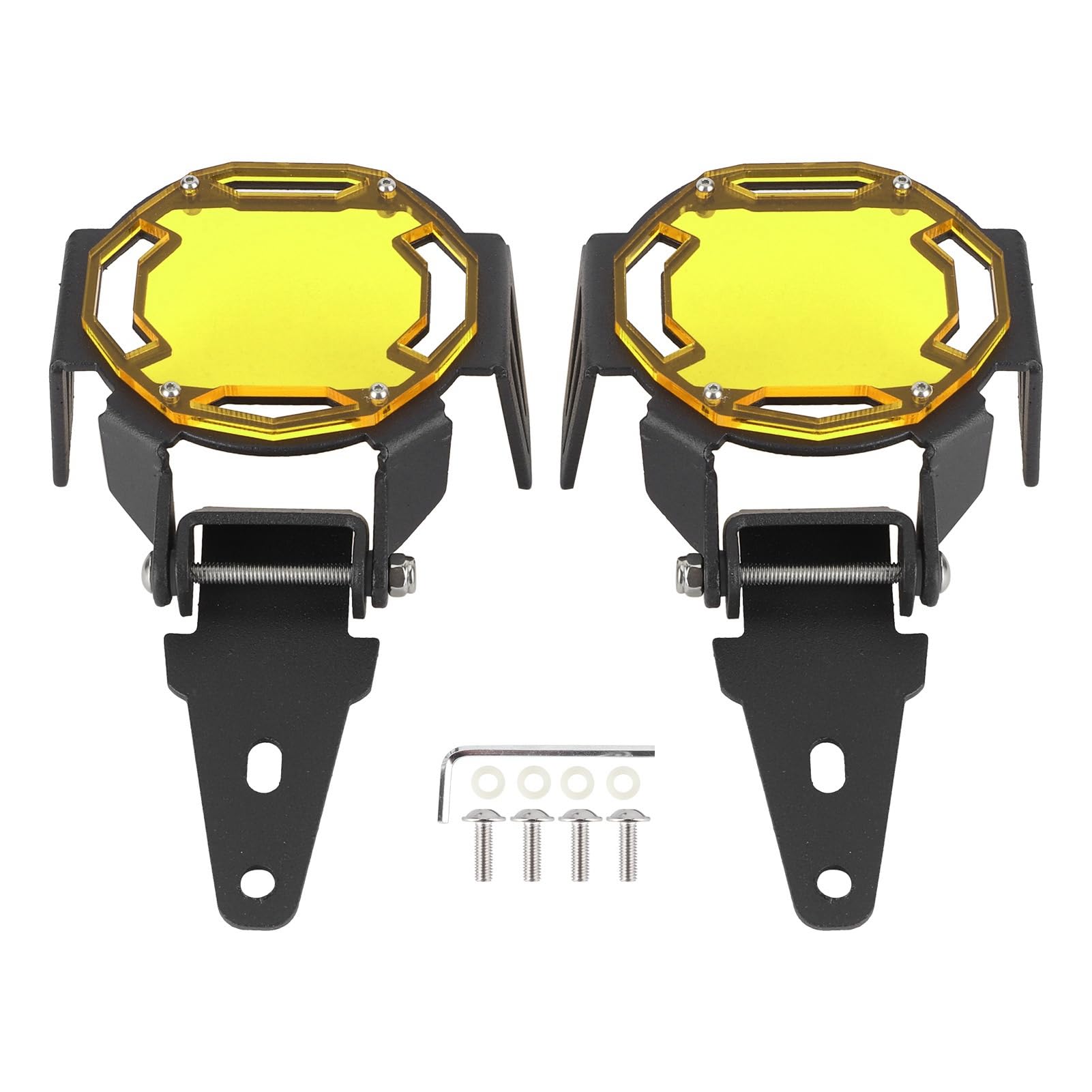 Motorradzubehör Motorrad Nebel Leichtschutz Motorrad LED Lampe Protektor Premium Aluminium Anodierte Oberfläche Kratzer- mit Installation Hardware (Gelb) von Horett