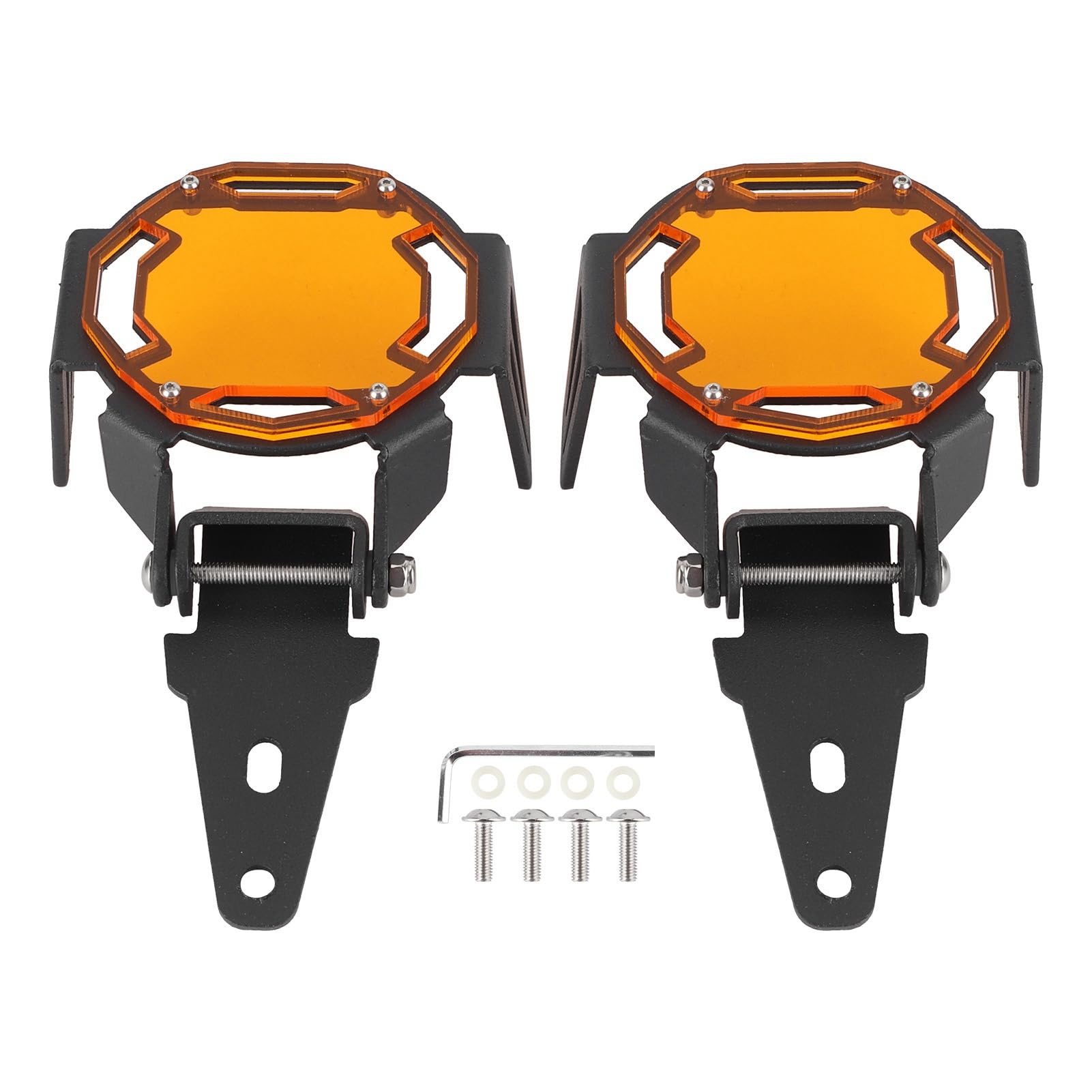 Motorradzubehör Motorrad Nebel Leichtschutz Motorrad LED Lampe Protektor Premium Aluminium Anodierte Oberfläche Kratzer- mit Installation Hardware (Orange) von Horett