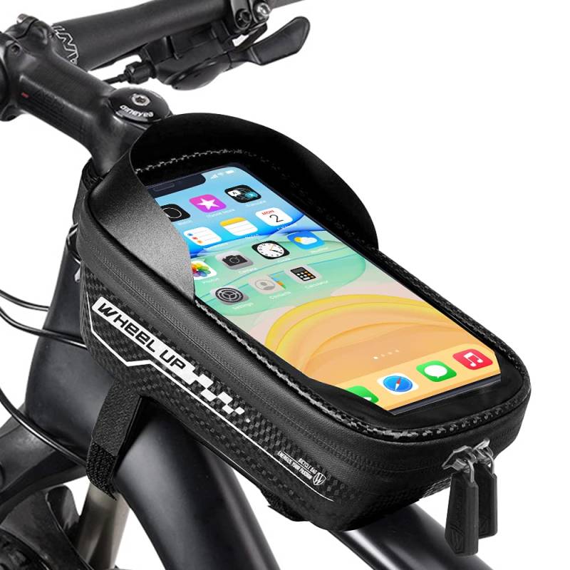 Horuili Rahmentasche Fahrrad Wasserdicht, Fahrrad Rahmentasche, Fahrrad-Navigations-Handytasche, Induktions-Touchscreen mit Sonnenblende, Geeignet für Android/iPhone/Samsung-Handys bis zu 6,5 (02) von Horuili